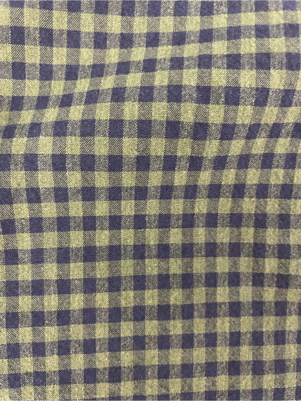 J. Crew Men's Green and Navy Small Plaid Button-Down Shirt